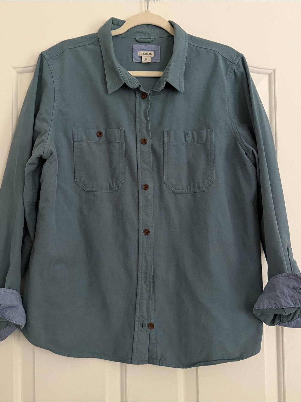 L.L.Bean 100% Cotton Blue Button Down Shirt XL